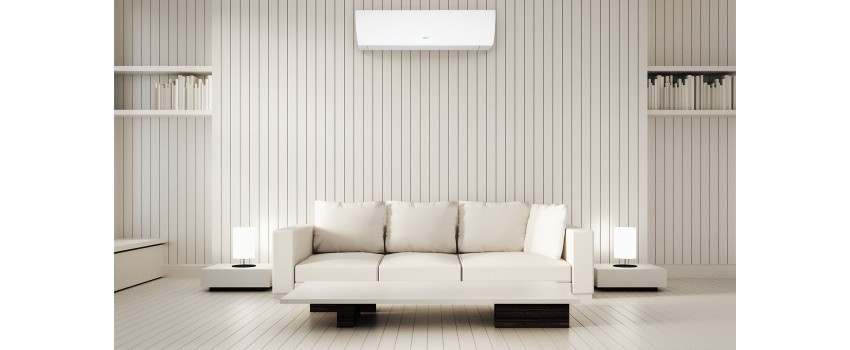 heat pump on a lounge wall